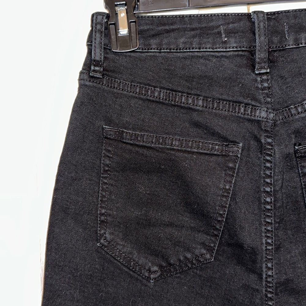 free people 26 crvy High Rise Black Raw Fringe Frayed Hem Denim Shorts - Picture 10 of 13
